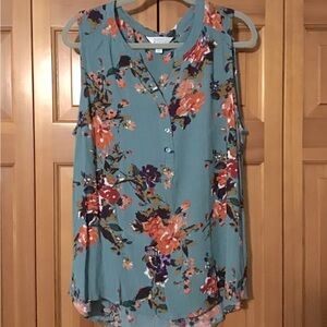 Floral Sleeveless Blouse 3X
